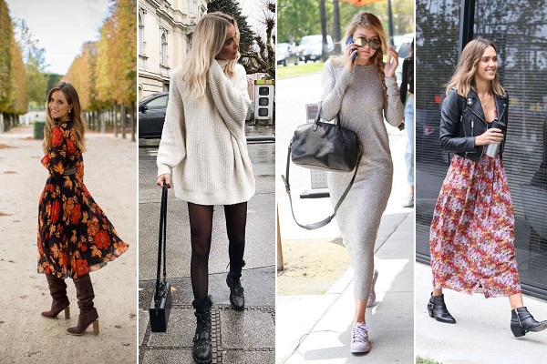 usar vestidos vestidos para frio con botas